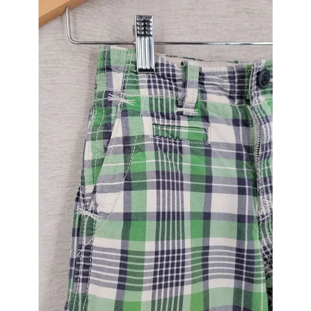 Gap Green and Navy Blue Plaid Kids Shorts